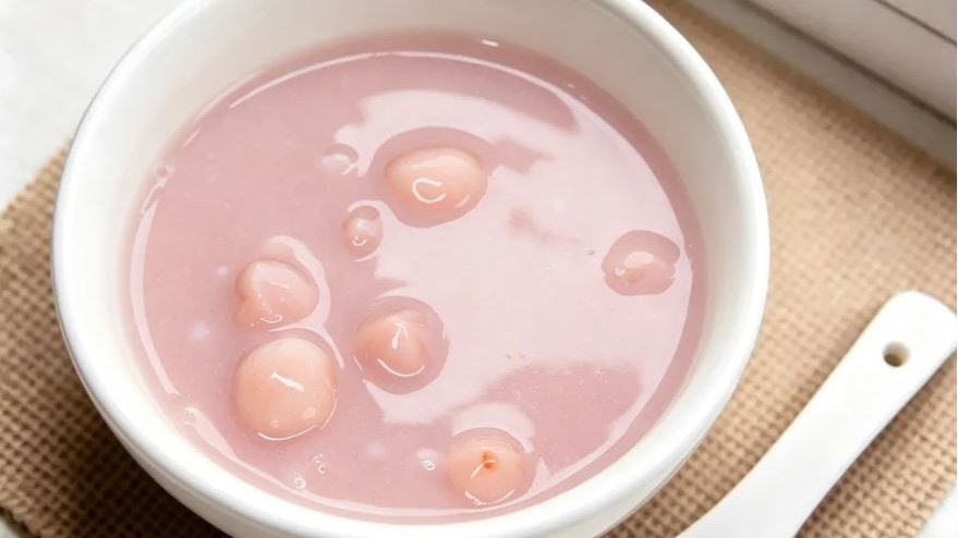 Taro and lotus seed sweet soup creamy dessert