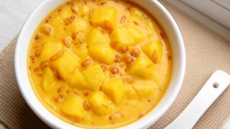 Mango Pomelo Sago Dessert made with real tropical fruit, a light low calorie Chinese wellness dessert