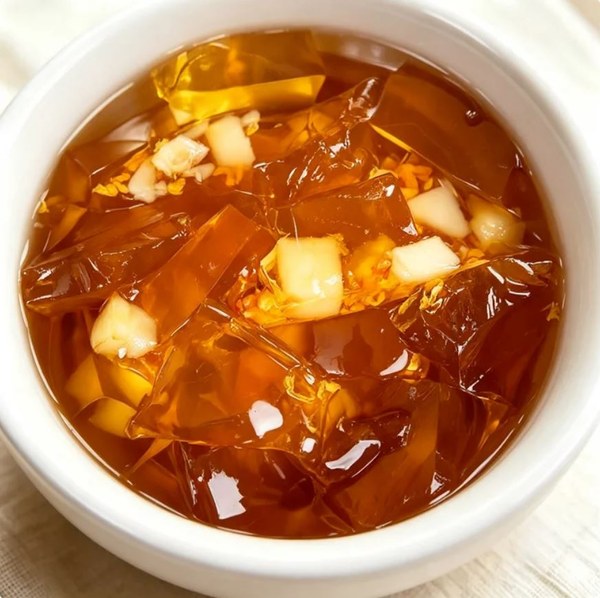 ZeaGrove Osmanthus Water Chestnut Jelly — Crisp and Refreshing Crystal Jelly with a Floral Aroma — Crisp Water Chestnut Pieces in Crystal Jelly with Osmanthus - Image 2
