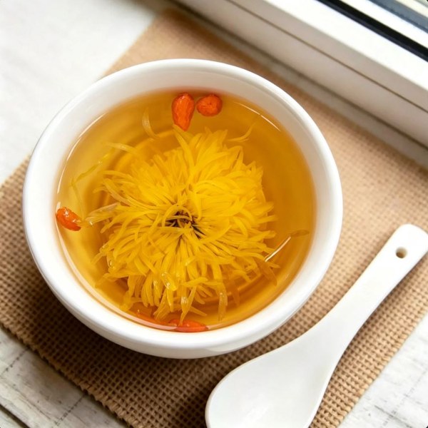ZeaGrove Chrysanthemum Crystal Jelly — Goji Berry and Floral Jelly for Cool Eye-Ease Refreshment — Golden Floral Chrysanthemum Jelly with Goji Berries - Image 1