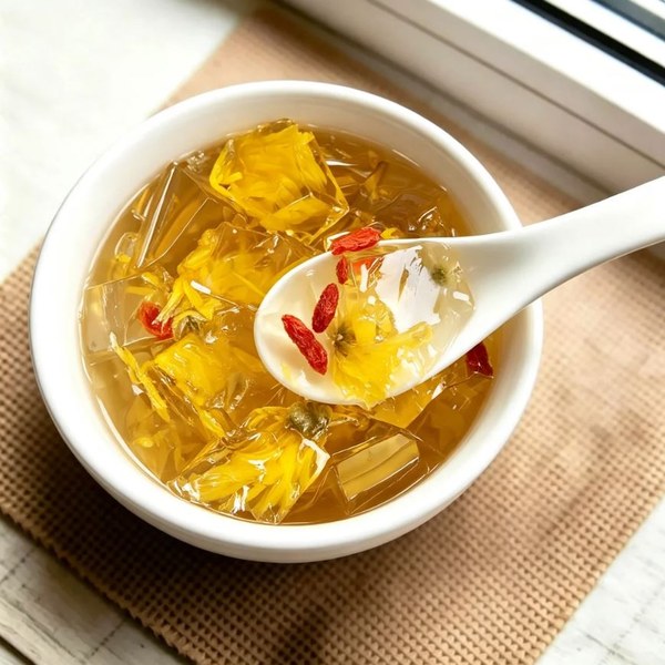 ZeaGrove Chrysanthemum Crystal Jelly — Goji Berry and Floral Jelly for Cool Eye-Ease Refreshment — Golden Floral Chrysanthemum Jelly with Goji Berries - Image 3